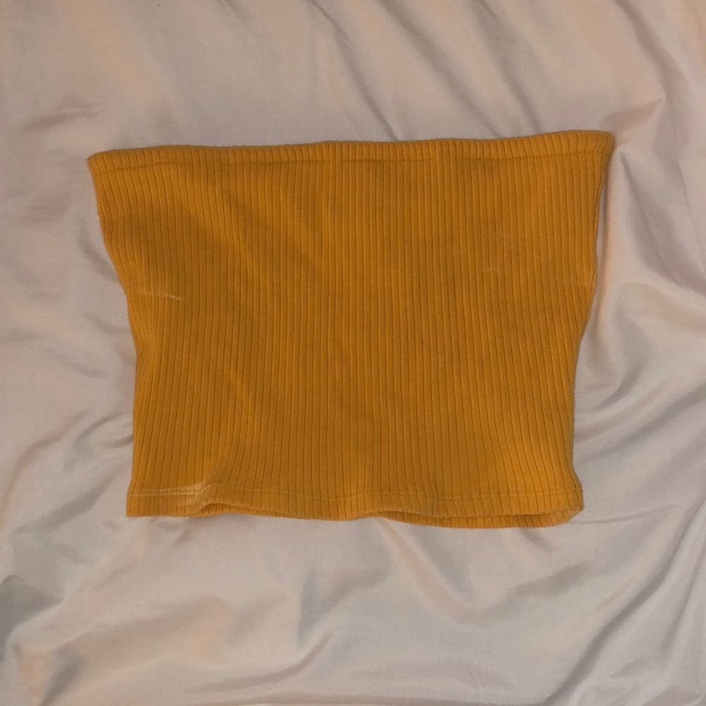 Yellow Ribbed Tube Top